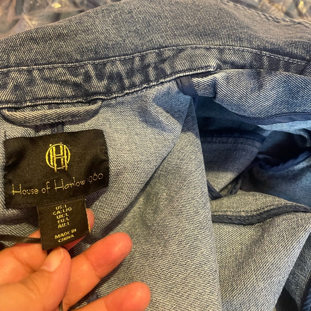 Denim cárdigan talla L